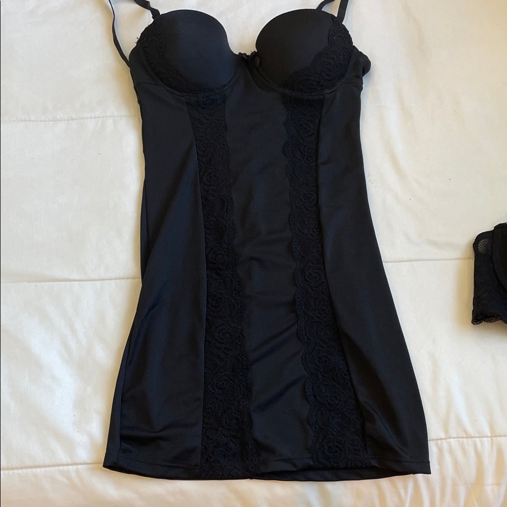 Elegant Black Lace Chemise